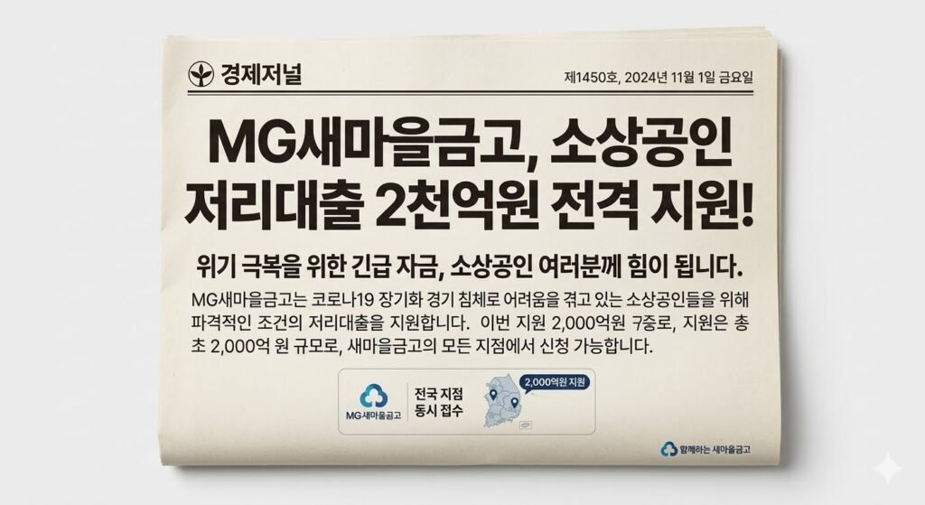 새마을금고 소상공인 저리대출