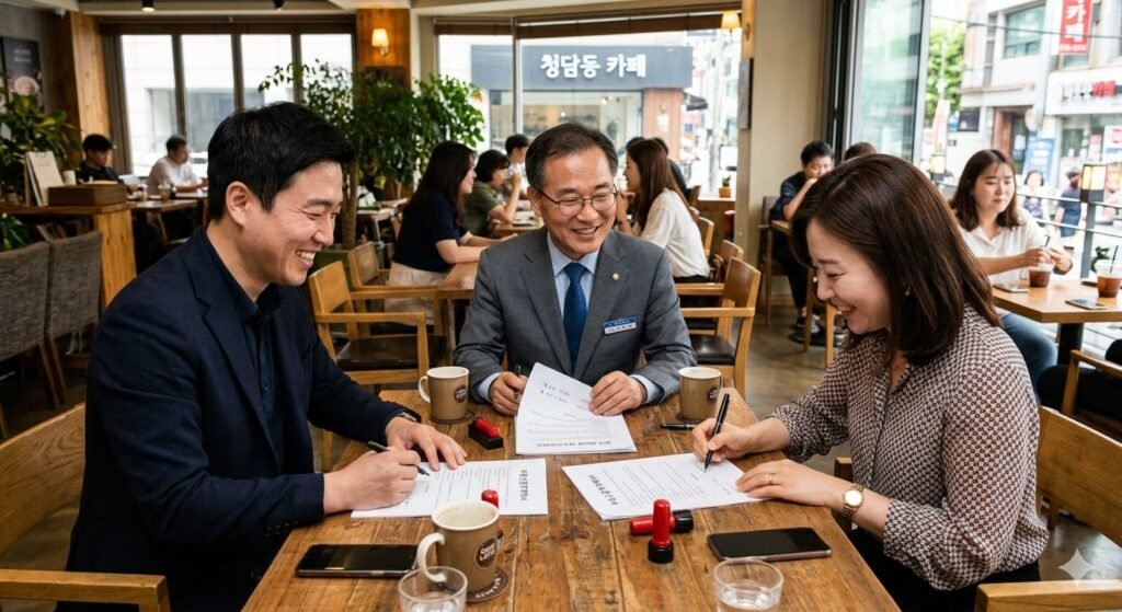 가맹점 양도양수 - 중개 수수료 합의